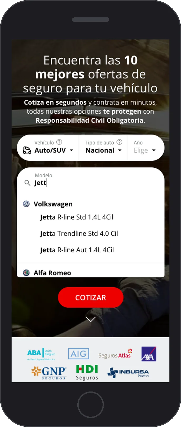 Shorter vehicle form with model search